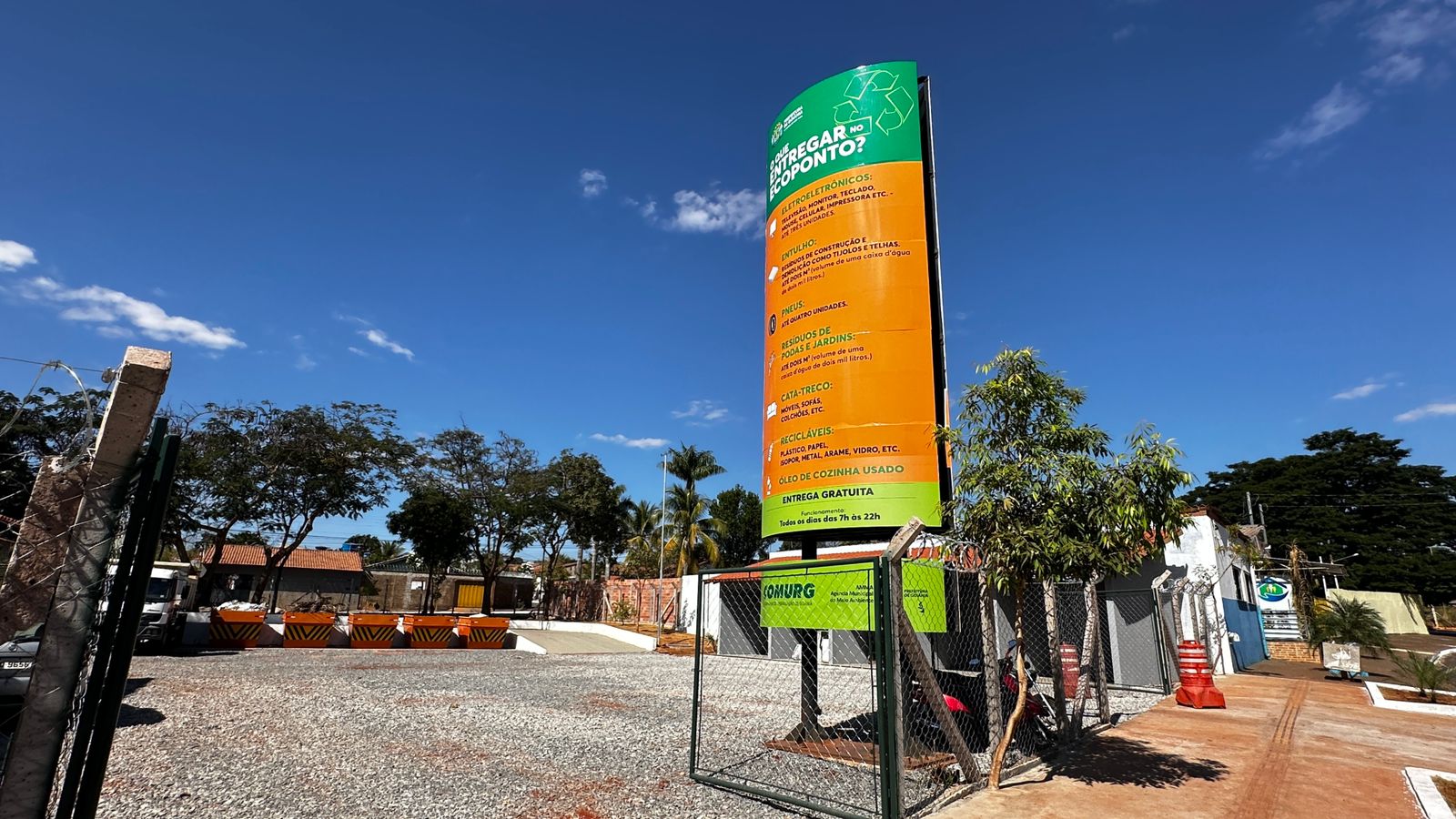 Ecopontos de Goiânia são opções gratuitas para descarte de resíduos no fim de semana, com funcionamento das 7h às 22h